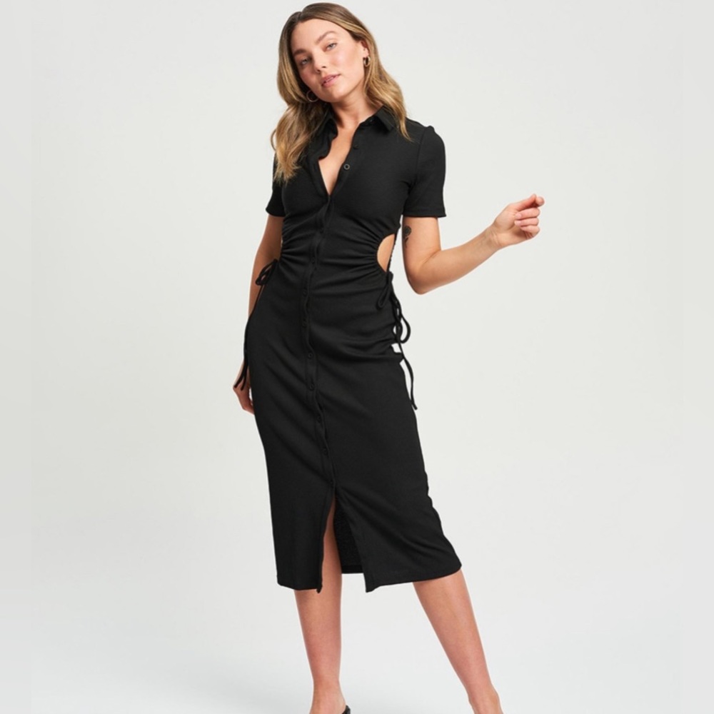 CALLI long polo dress with cutout